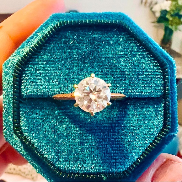 Custom Tiffany style solitaire ring- stardust finish - Picture 7 of 7